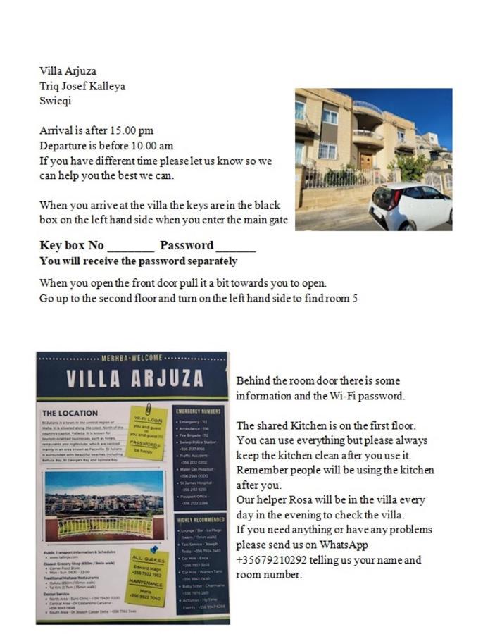 Villa Arjuza - Private Self Catering Bedrooms With Bathroom Is-Swieqi Luaran gambar